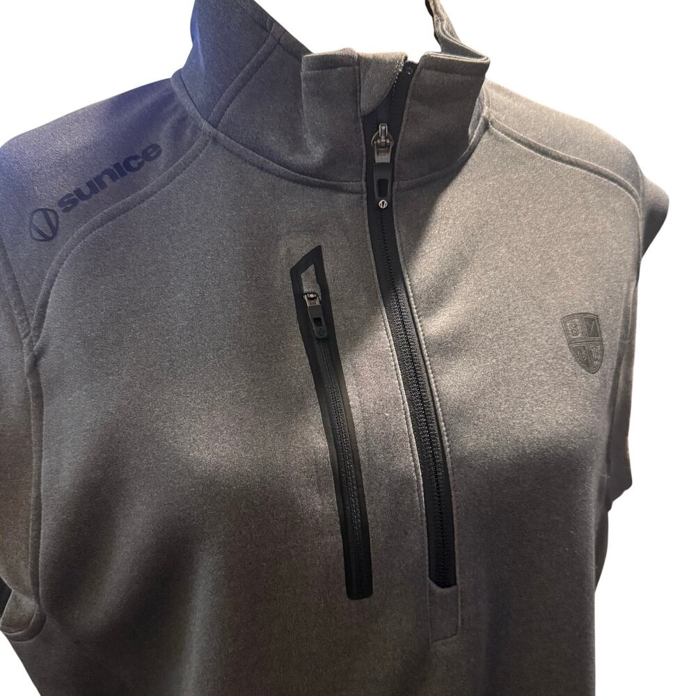 Sunice Men's Axel Performance Quarter Zip Golf Vest, Charcoal Gray, Large